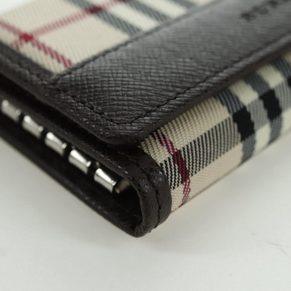 BURBERRY Nova Check Key Case Canvas Beige Brown Auth am11325V