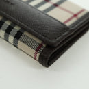 BURBERRY Nova Check Key Case Canvas Beige Brown Auth am11325V-14