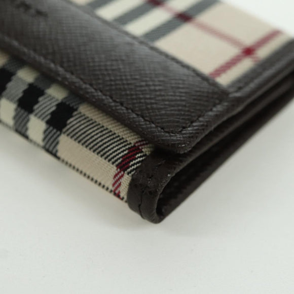 BURBERRY Nova Check Key Case Canvas Beige Brown Auth am11325V
