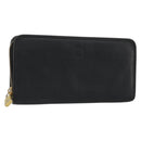 LOEWE Anagram Round Long Wallet Leather Black Gold Auth am11327A-1
