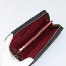 LOEWE Anagram Round Long Wallet Leather Black Gold Auth am11327A-9