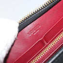 LOEWE Anagram Round Long Wallet Leather Black Gold Auth am11327A-17