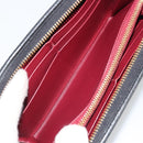 LOEWE Anagram Round Long Wallet Leather Black Gold Auth am11327A-10