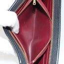 LOEWE Anagram Round Long Wallet Leather Black Gold Auth am11327A-11