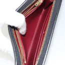 LOEWE Anagram Round Long Wallet Leather Black Gold Auth am11327A-20