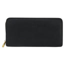 LOEWE Anagram Round Long Wallet Leather Black Gold Auth am11327A-13