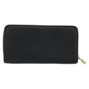 LOEWE Anagram Round Long Wallet Leather Black Gold Auth am11327A-2