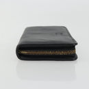 LOEWE Anagram Round Long Wallet Leather Black Gold Auth am11327A-3