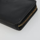 LOEWE Anagram Round Long Wallet Leather Black Gold Auth am11327A-7