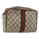 GUCCI GG Supreme Old Web Sherry Line Bag PVC Beige Red 01 012 53 Auth am11329A-1