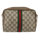 GUCCI GG Supreme Old Web Sherry Line Bag PVC Beige Red 01 012 53 Auth am11329A-3
