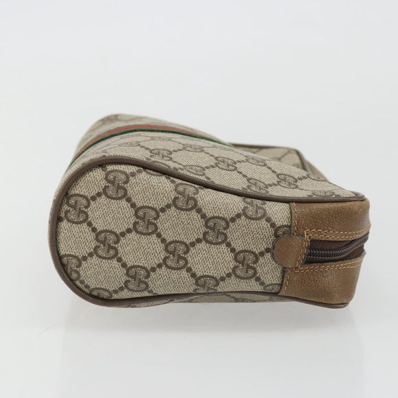 GUCCI GG Supreme Old Web Sherry Line Bag PVC Beige Red 01 012 53 Auth am11329A