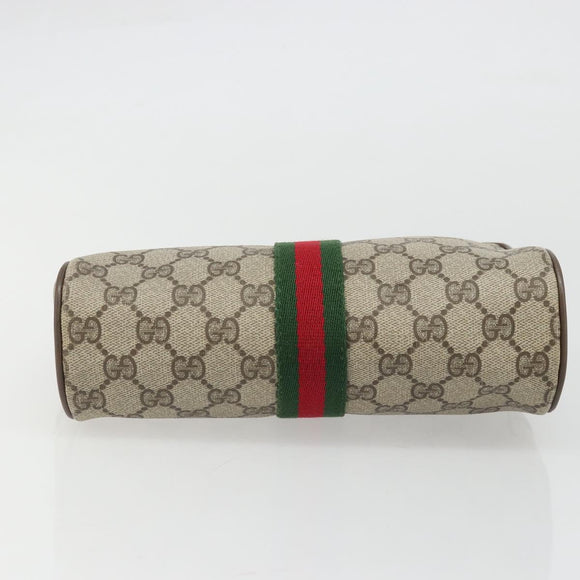 GUCCI GG Supreme Old Web Sherry Line Bag PVC Beige Red 01 012 53 Auth am11329A