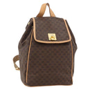 CELINE Macadam Canvas Backpack PVC Leather Brown Gold Auth am11330A-1