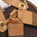 CELINE Macadam Canvas Backpack PVC Leather Brown Gold Auth am11330A-9