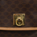 CELINE Macadam Canvas Backpack PVC Leather Brown Gold Auth am11330A-19