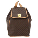 CELINE Macadam Canvas Backpack PVC Leather Brown Gold Auth am11330A-13