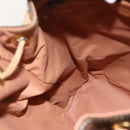 CELINE Macadam Canvas Backpack PVC Leather Brown Gold Auth am11330A-21