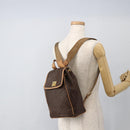 CELINE Macadam Canvas Backpack PVC Leather Brown Gold Auth am11330A-24