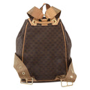 CELINE Macadam Canvas Backpack PVC Leather Brown Gold Auth am11330A-2