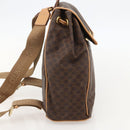 CELINE Macadam Canvas Backpack PVC Leather Brown Gold Auth am11330A-3
