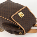 CELINE Macadam Canvas Backpack PVC Leather Brown Gold Auth am11330A-6