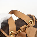 CELINE Macadam Canvas Backpack PVC Leather Brown Gold Auth am11330A-14