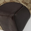 GUCCI GG Canvas Shoulder Bag Beige Silver 114273 Auth am11337A-10