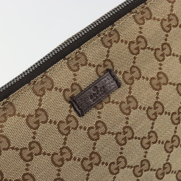 GUCCI GG Canvas Shoulder Bag Beige Silver 114273 Auth am11337A