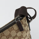 GUCCI GG Canvas Shoulder Bag Beige Silver 114273 Auth am11337A-15