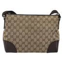 GUCCI GG Canvas Shoulder Bag Beige Silver 114273 Auth am11337A-3