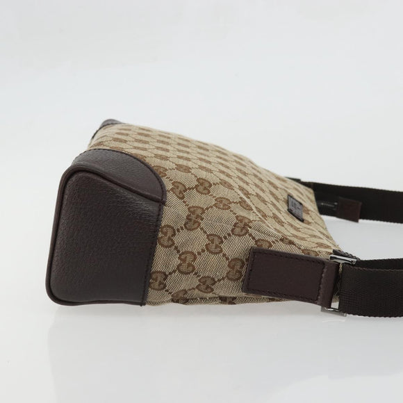 GUCCI GG Canvas Shoulder Bag Beige Silver 114273 Auth am11337A