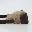 GUCCI GG Canvas Shoulder Bag Beige Silver 114273 Auth am11337A-5