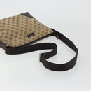 GUCCI GG Canvas Shoulder Bag Beige Silver 114273 Auth am11337A-7
