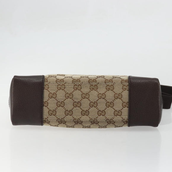 GUCCI GG Canvas Shoulder Bag Beige Silver 114273 Auth am11337A
