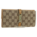 GUCCI GG Canvas Jackie Long Wallet Beige Gold 035 3754 2134 Auth am11338V-1