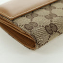 GUCCI GG Canvas Jackie Long Wallet Beige Gold 035 3754 2134 Auth am11338V-15