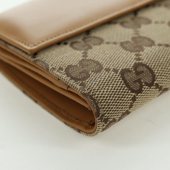 GUCCI GG Canvas Jackie Long Wallet Beige Gold 035 3754 2134 Auth am11338V