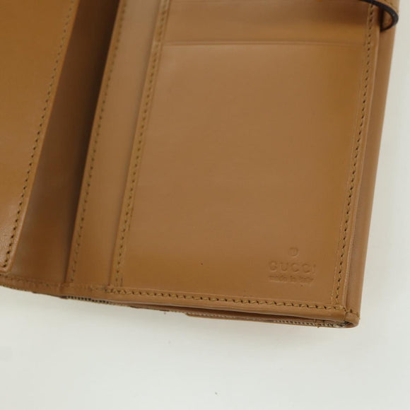 GUCCI GG Canvas Jackie Long Wallet Beige Gold 035 3754 2134 Auth am11338V