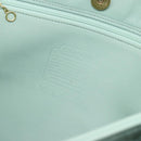 Old Coach Tote Bag Leather Light Blue Gold Auth am11339A-15