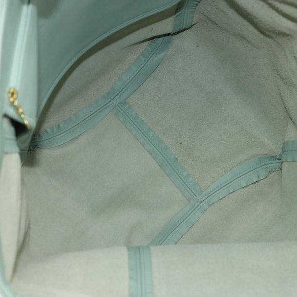Old Coach Tote Bag Leather Light Blue Gold Auth am11339A