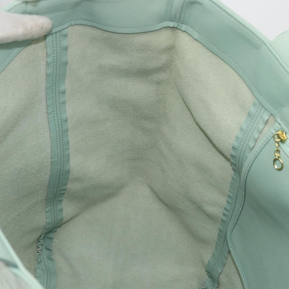 Old Coach Tote Bag Leather Light Blue Gold Auth am11339A
