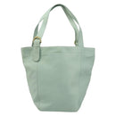Old Coach Tote Bag Leather Light Blue Gold Auth am11339A-2