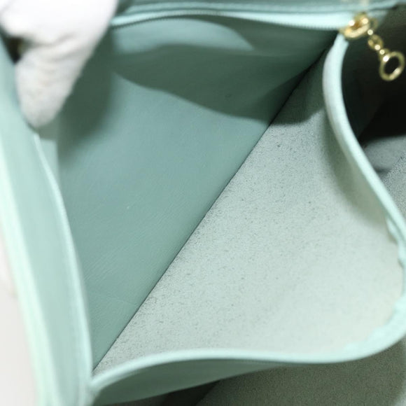 Old Coach Tote Bag Leather Light Blue Gold Auth am11339A