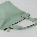 Old Coach Tote Bag Leather Light Blue Gold Auth am11339A-6