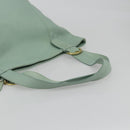 Old Coach Tote Bag Leather Light Blue Gold Auth am11339A-7