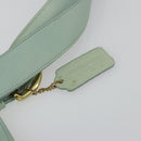 Old Coach Tote Bag Leather Light Blue Gold Auth am11339A-9
