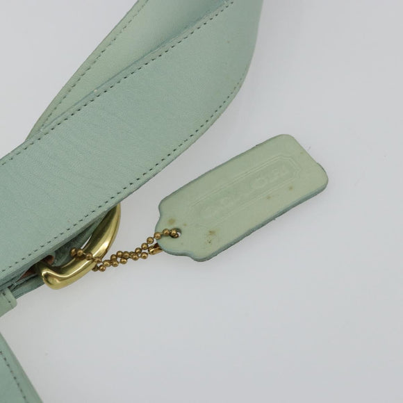 Old Coach Tote Bag Leather Light Blue Gold Auth am11339A