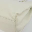 PRADA Tote Bag Leather White Silver Auth am11340-15