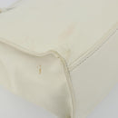 PRADA Tote Bag Leather White Silver Auth am11340-16